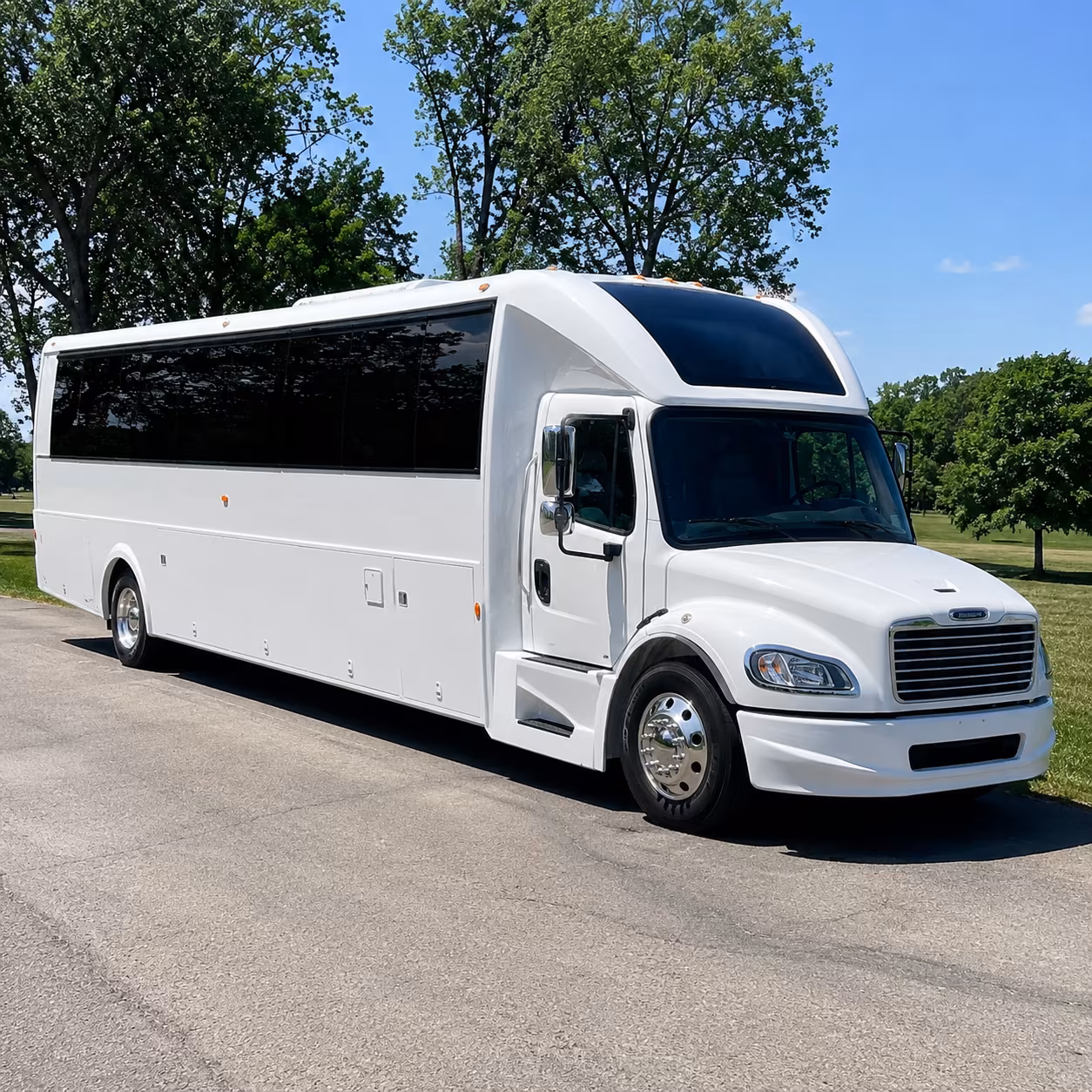 Passenger watching the Augusta scenery during a regional party bus road trip