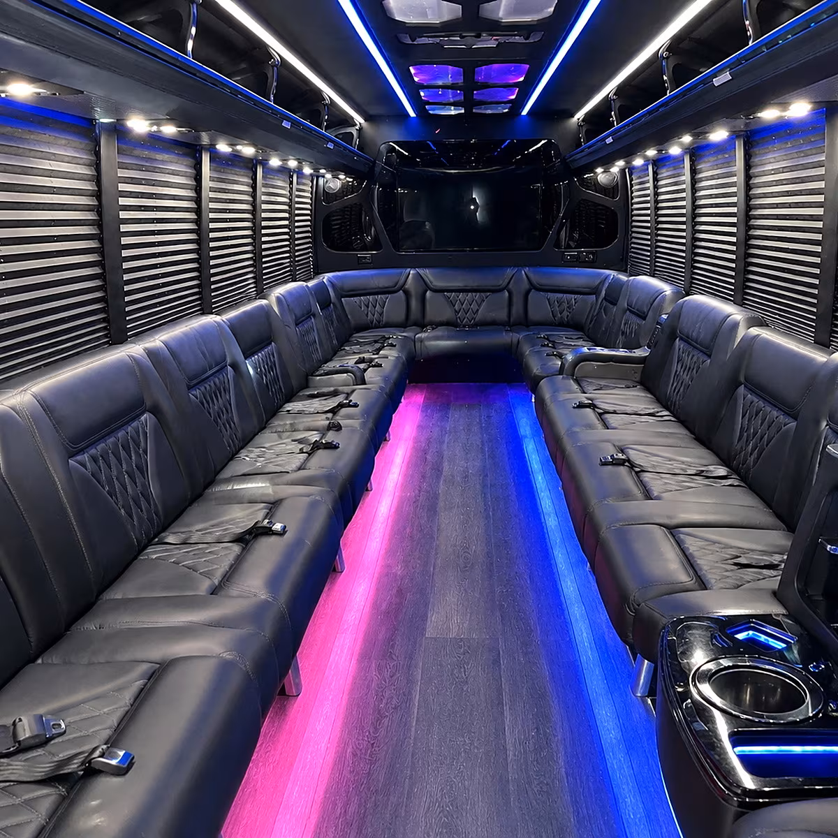 Augusta Private Event Transportation party bus interior